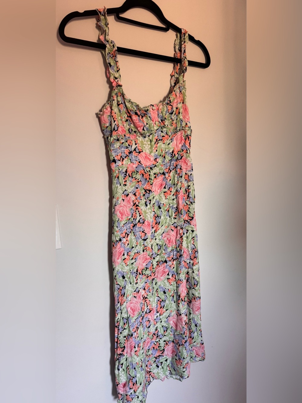 Zara Summer Floral Midi Dress Size XS